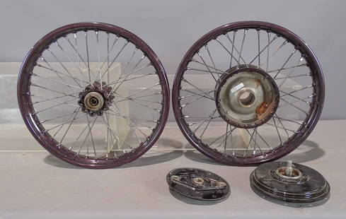 Pair Powder Coated BSA Wheel Sets: Pair of BSA Starfire powder coated wheel sets.