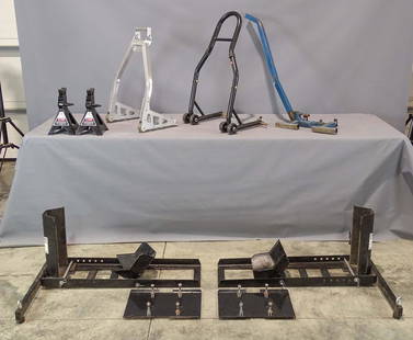 Motorcycle Stands: Lot misc. motorcycle stands.