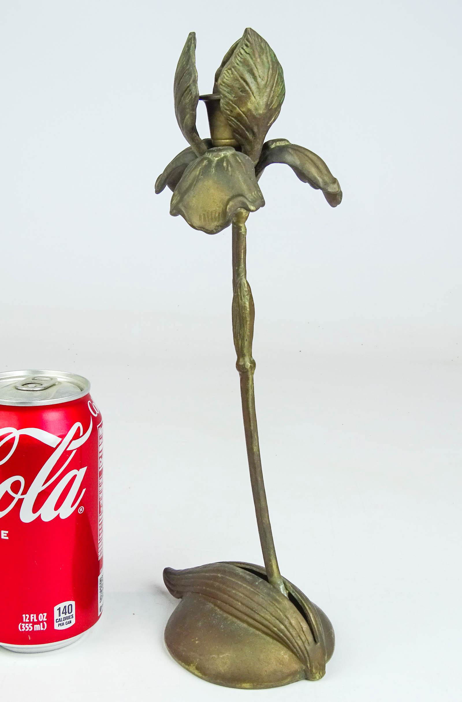 Art Nouveau Brass Candlestick (1 of 5)