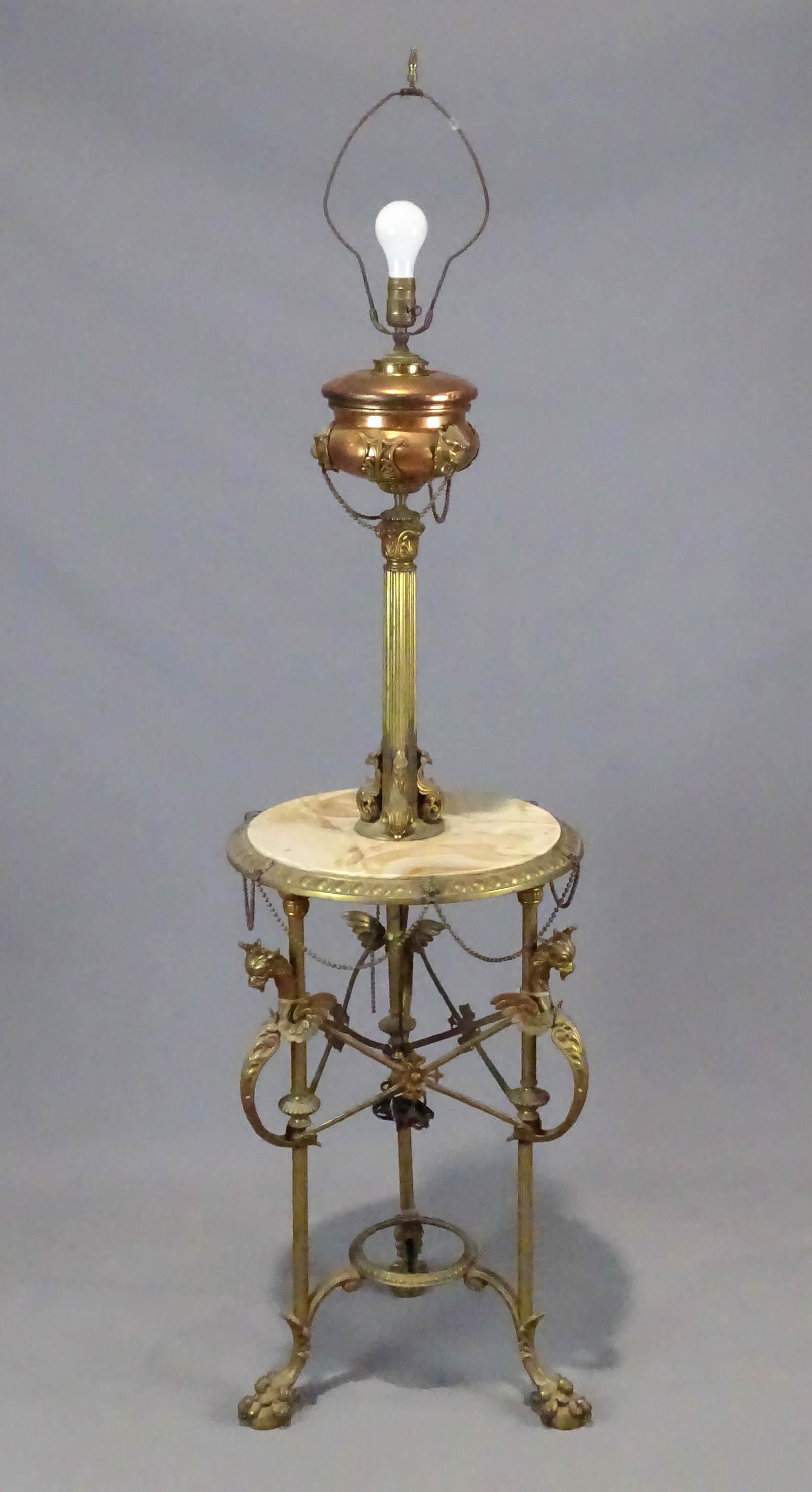 Marble and Brass Floor Lamp (1 of 12)