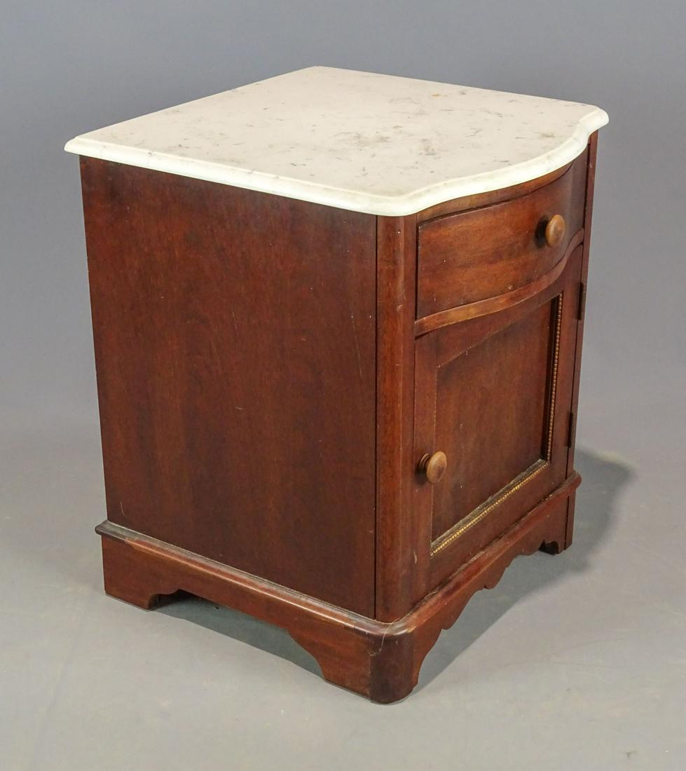 Marble Top Commode: Mahogany marble top commode. 20" x 18 1/2" x 24 1/2".