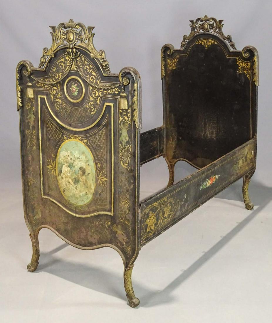 19th c. Metal Crib: 19th c. painted metal crib.
