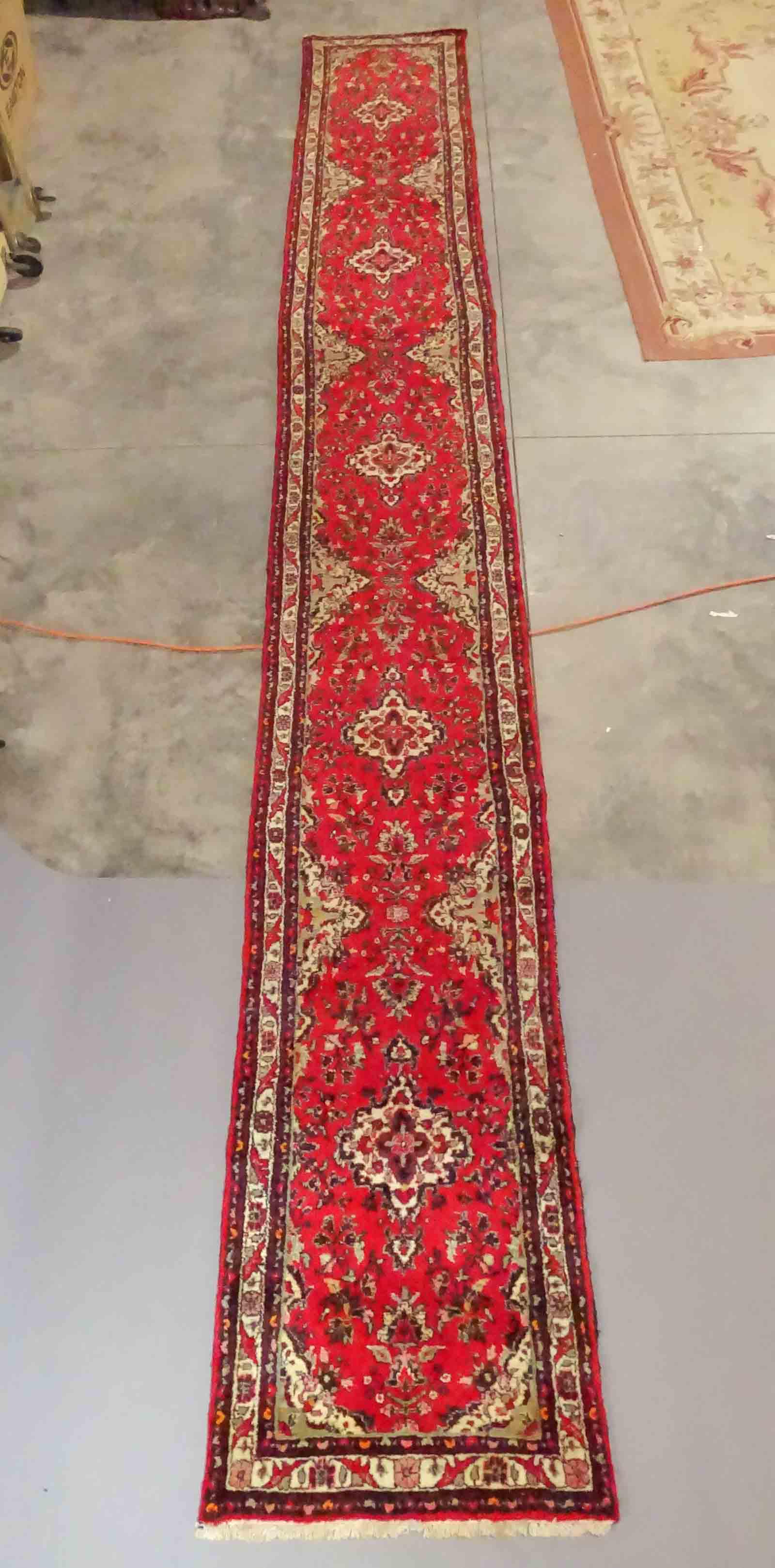 Oriental Rug Runner: Oriental rug runner. 22' 7" x 2' 9".