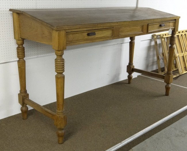 Bankers Desk: Large 19th c. bankers desk. 79" W 30" D 47" Ht.