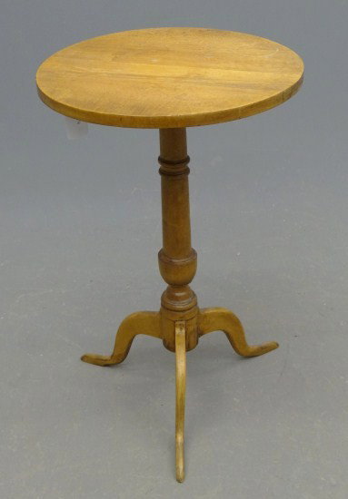 19th c. Candlestand: 19th c. snake leg candlestand. Top 18" Diameter 20 1/2" Ht.