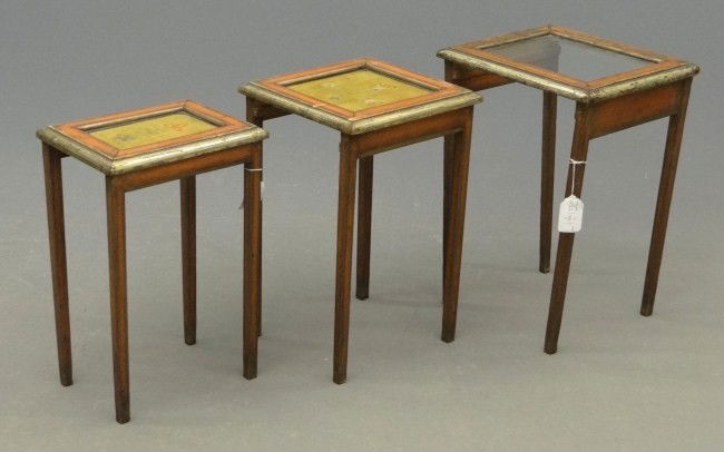 Nest Of Tables: Nest of (3) painted tables.