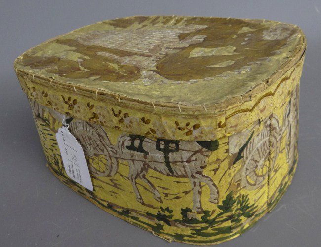 19th c. Band Box: 19th c. band box. 10" W 5 1/2" Ht.