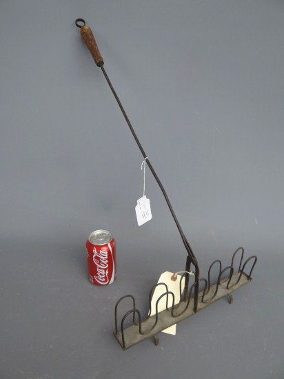 19th c. Broiler: 19th c. iron broiler. 26" Overall Length.