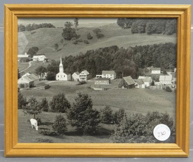 Al Macy Photograph: Vintage black and white photo Vermont landscape by Al Macy. Estate stamp on verso. 8" x 10". Framed.