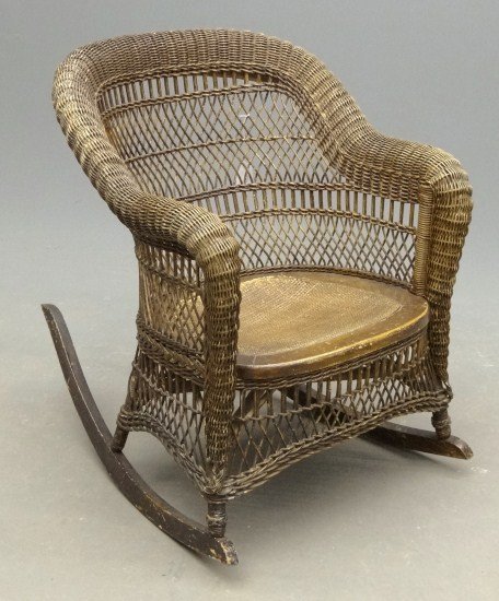 Wicker Chair: Early wicker rocking chair.
