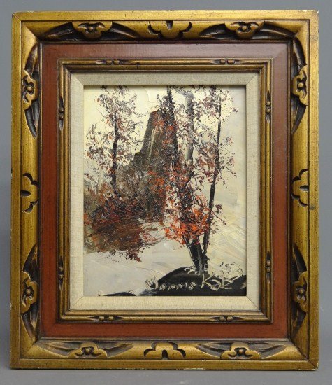 Painting Morris Katz: Painting oil on masonite signed "Morris Katz" (N.Y. 1931-2010). Site 13 1/2" x 10 1/2".
