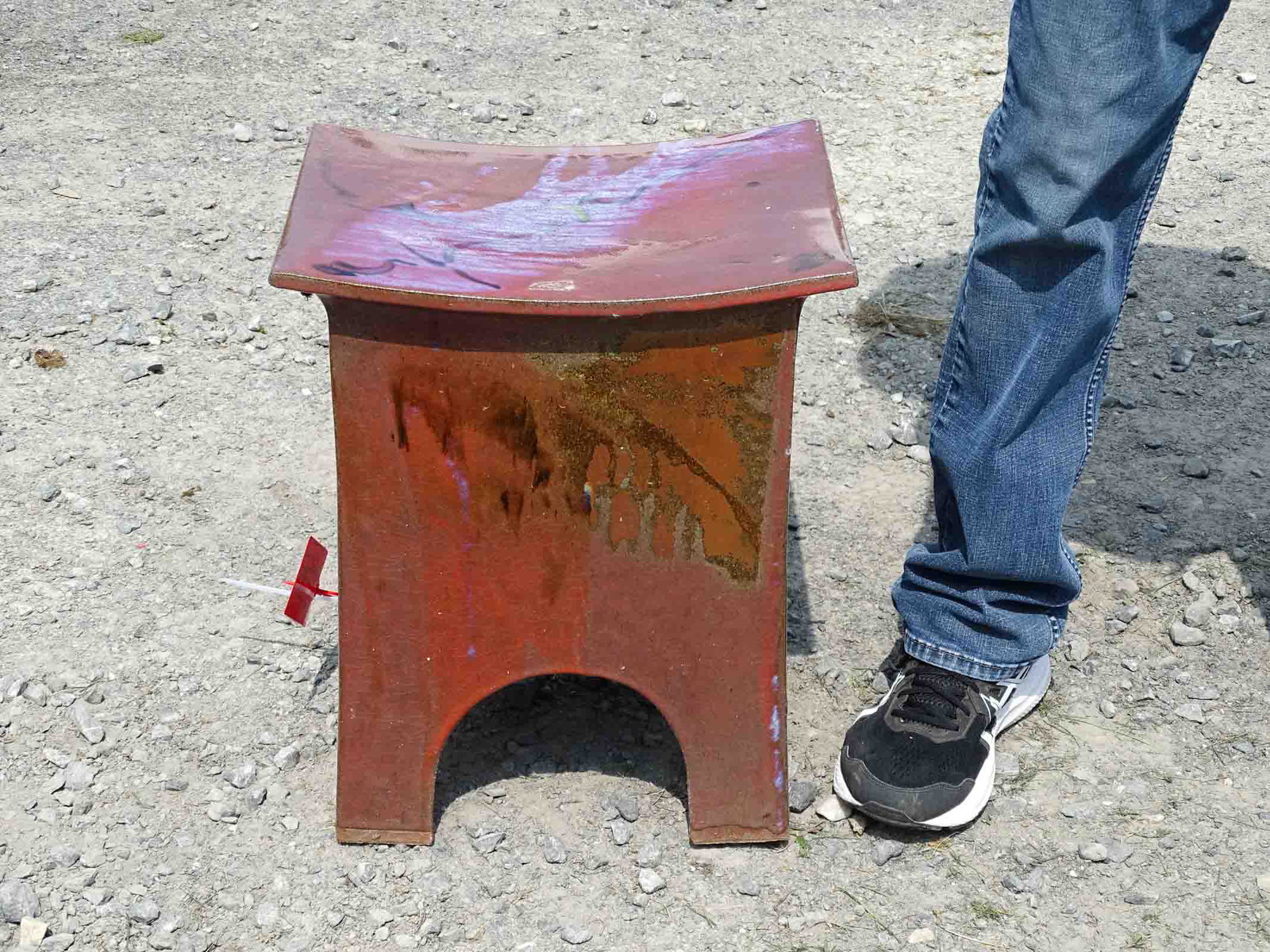 Art Pottery Table: Art pottery table. 16" x 13" x 18" Ht..