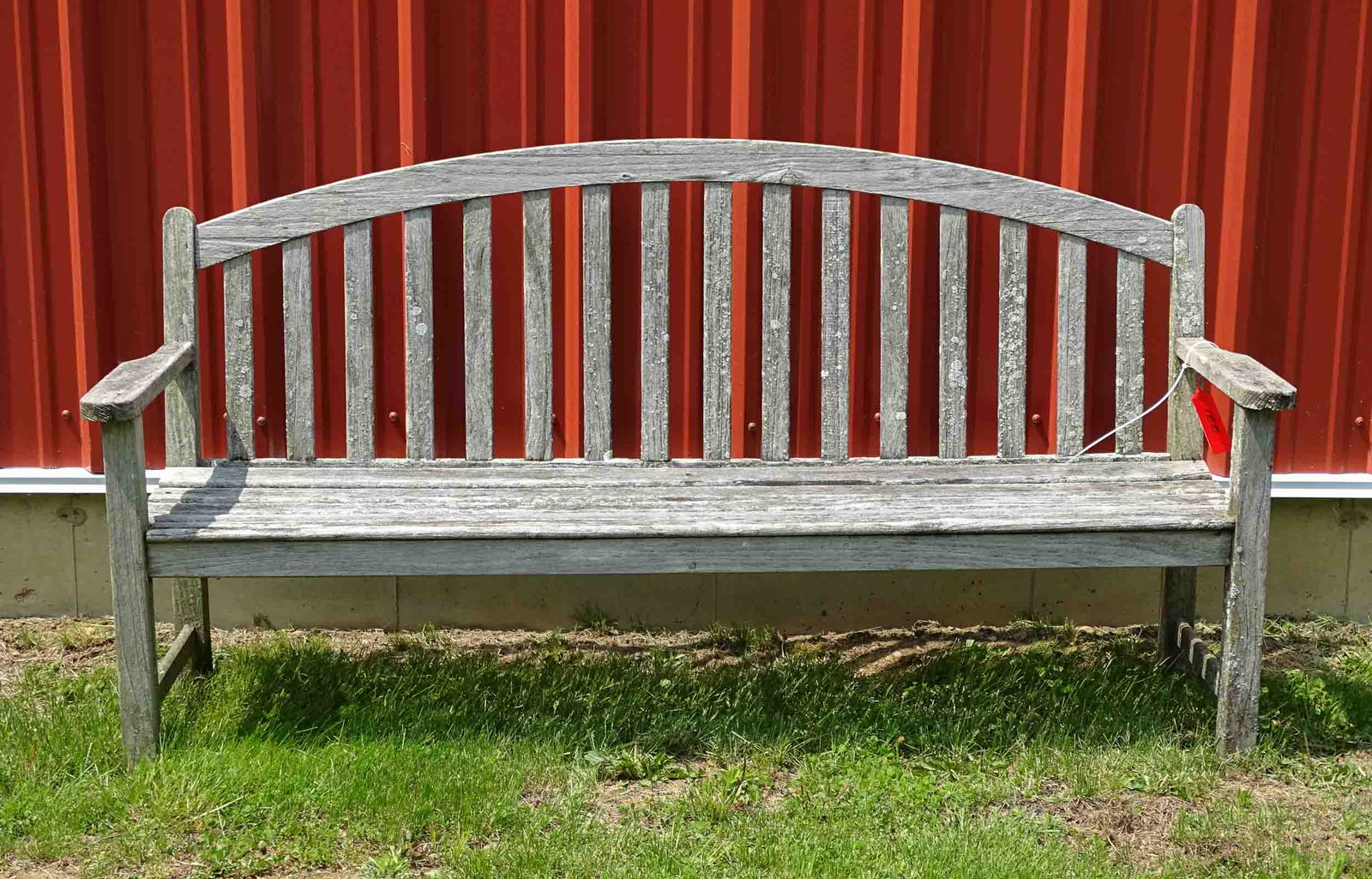 Teak Arch Top Bench: Teak arch top bench. 74 1/2".