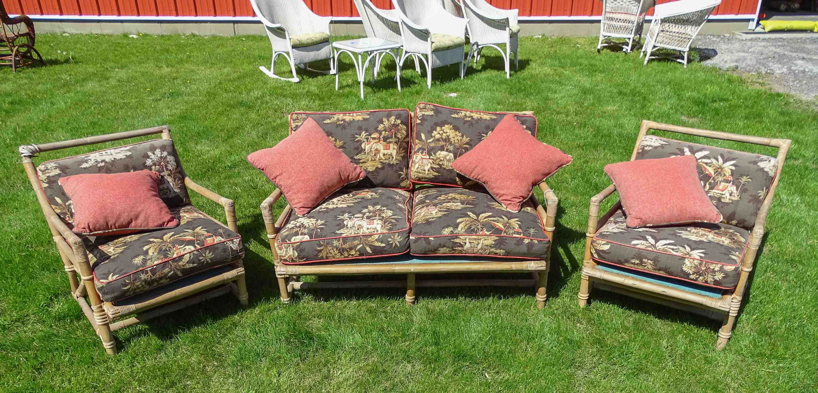 3 Pc. Bamboo Sofa & Chairs (1 of 9)