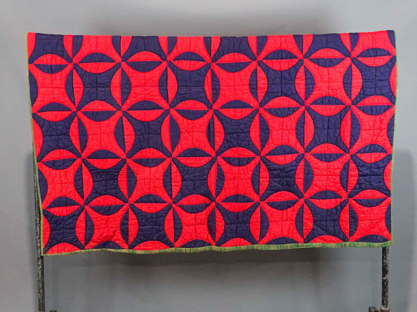 Circa 1900 Quilt: Circa 1900 comfort quilt signed "Cirrian". 72" x 64".