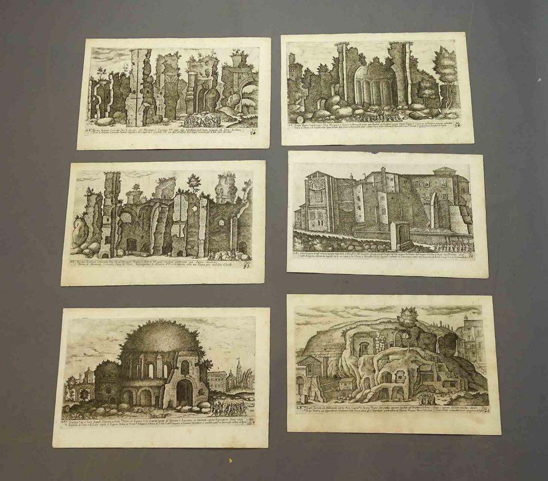 Rome Architecture Views Antique Print Set (6) (1 of 6)