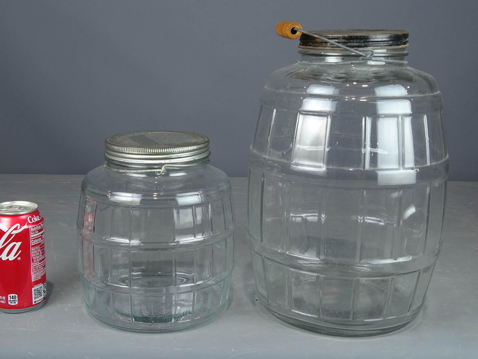 Two Glass Counter Top Barrells (1 of 5)