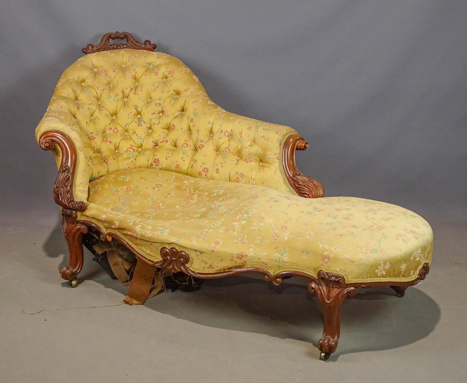 Victorian Fainting Couch: Victorian fainting couch. 67" L. x 36" Ht..