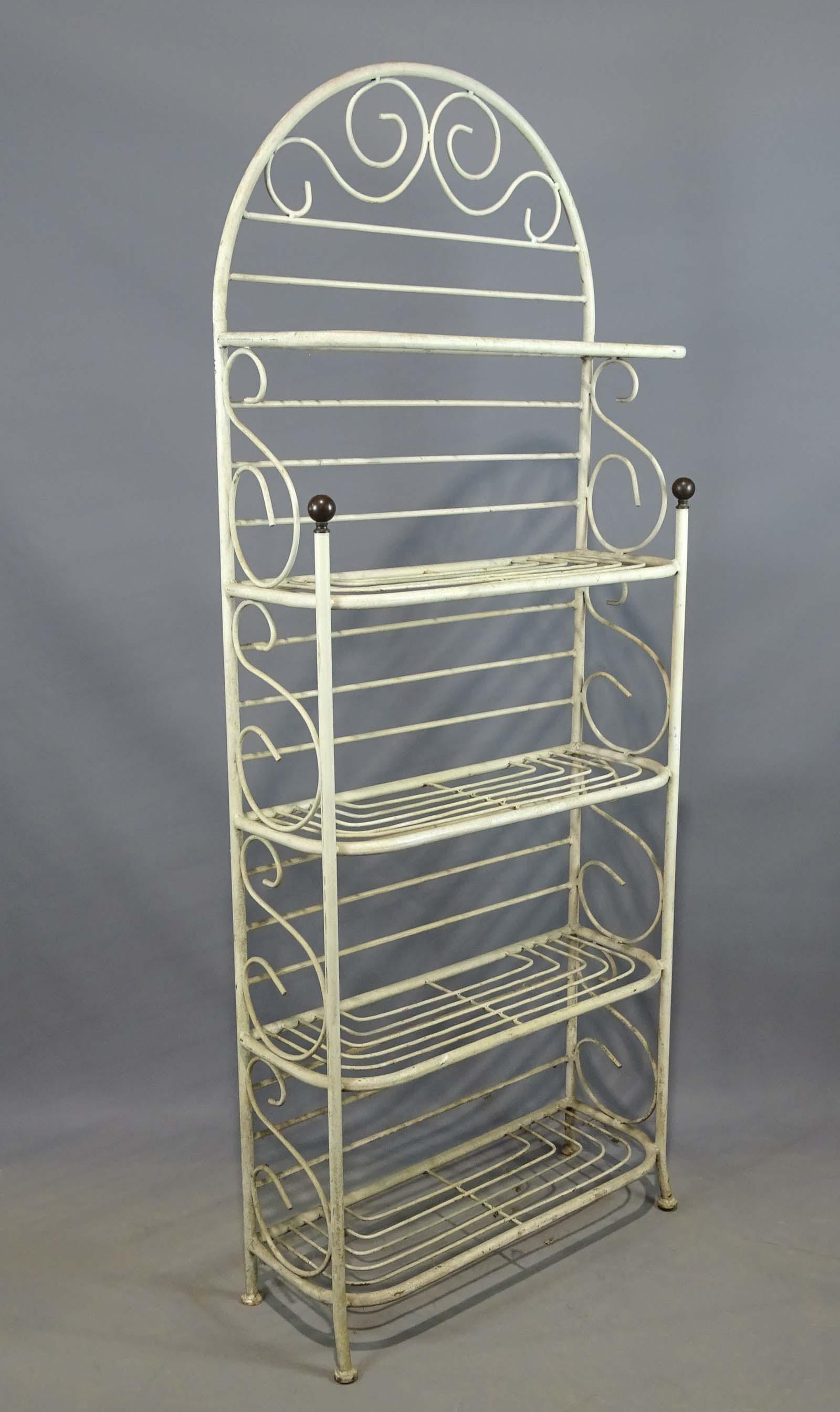 Bakers Rack: Metal bakers rack. 30" x 11" x 74" Ht..