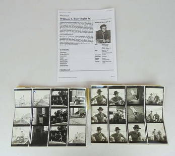 William S. Burroughs Photographs: Lot of assorted original William S. Burroughs photograph sheets.