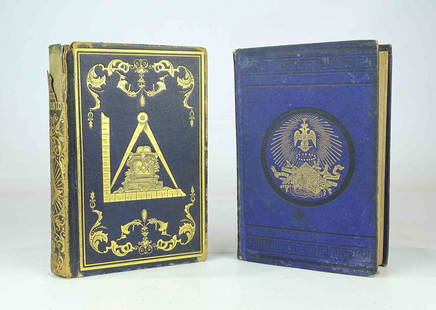 Masonic Books: Lot (2) early Masonic books. Includes "THE TRUE MASONIC GUIDE" (New York 1868), and "BOOK OF THE ANCIENT ACCEPTED SCOTTISH RIGHT OF FREEMASONRY" (New York).