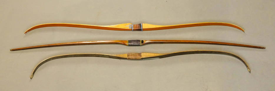 Lot (3) Bows: Lot (3) bows including Sears (Ted Williams Approved), Bear Archery Company, other unmarked.