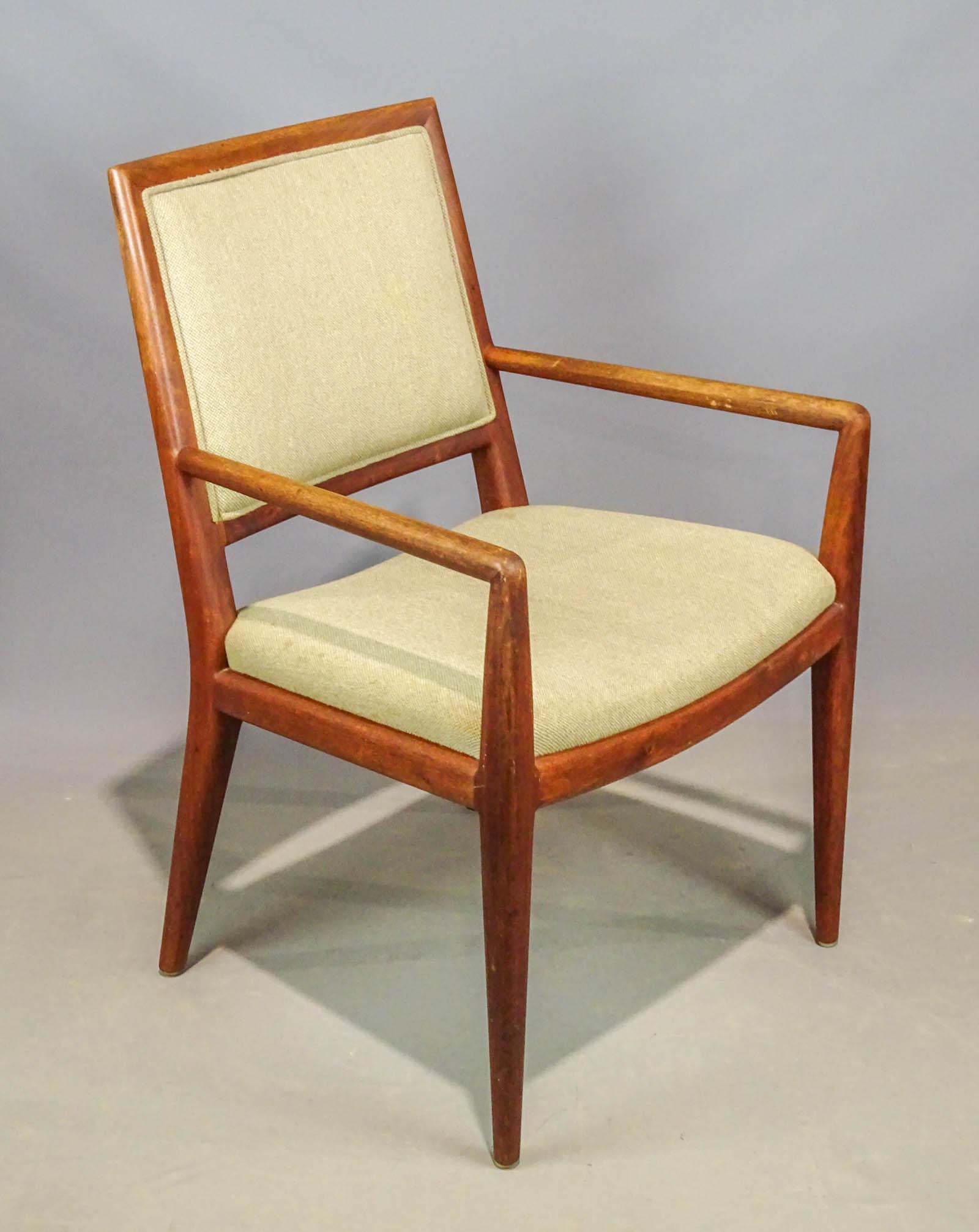 Mid Century Armchair: Mid Century 1950's armchair. Style of Robsjohn Gibbings. 19" seat Ht., 36" overall Ht..