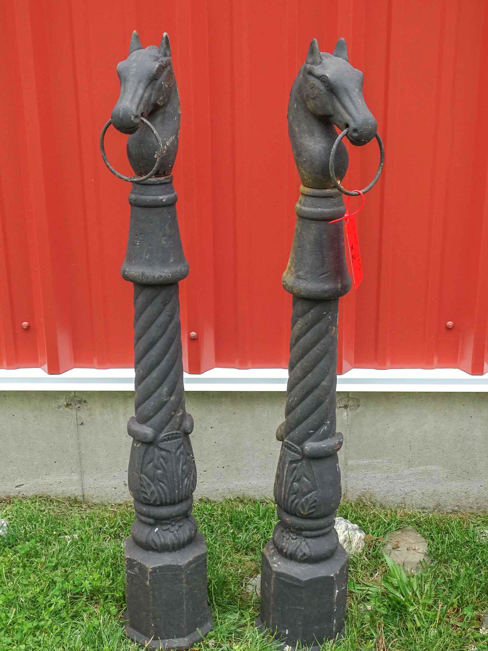 Pair of Horse Head Hitching Posts (1 of 4)