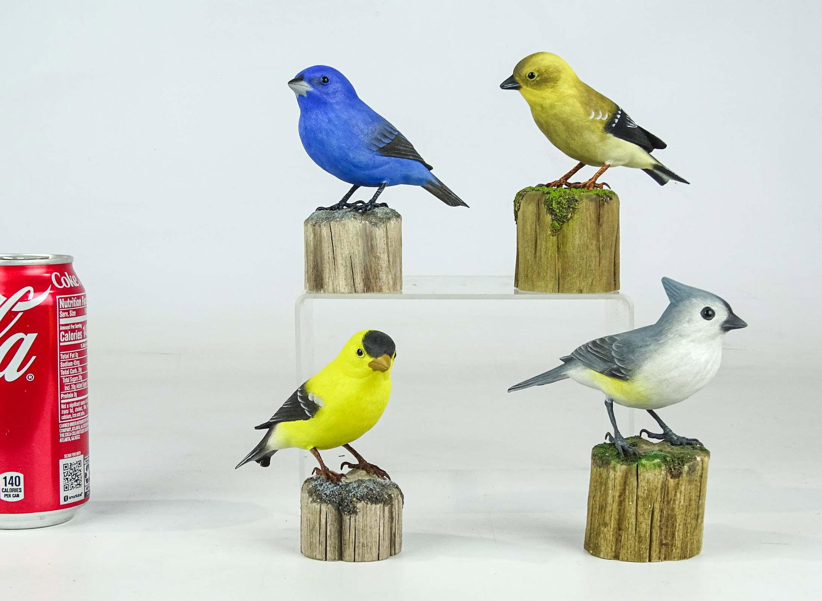 J.J. Studio Carved Birds: Lot (3) J.J Studio carved birds. Tallest 5" Ht..