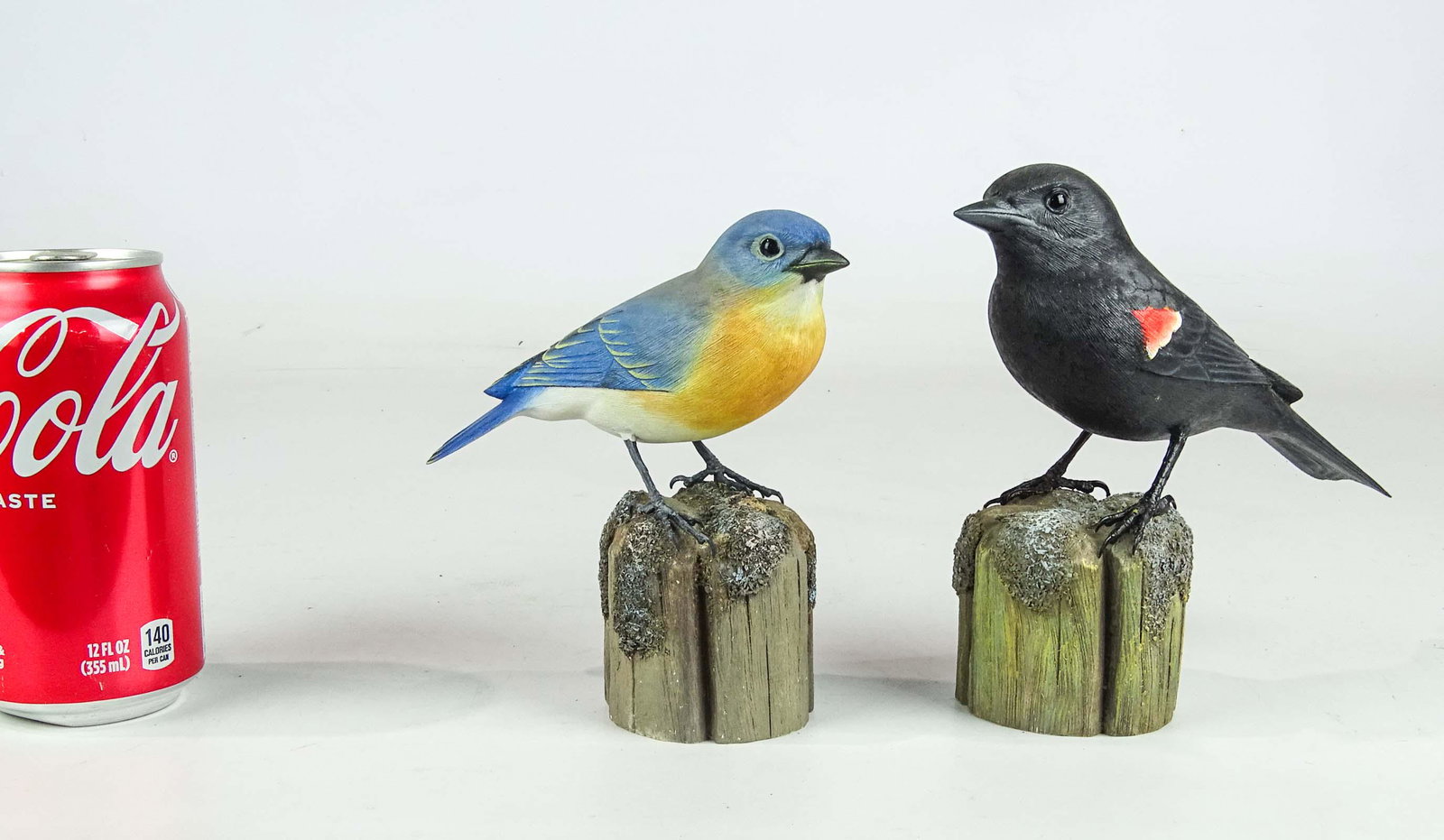 J.J. Studio Carved Birds: Lot (2) J.J. Studio carved birds. Tallest 6" Ht..