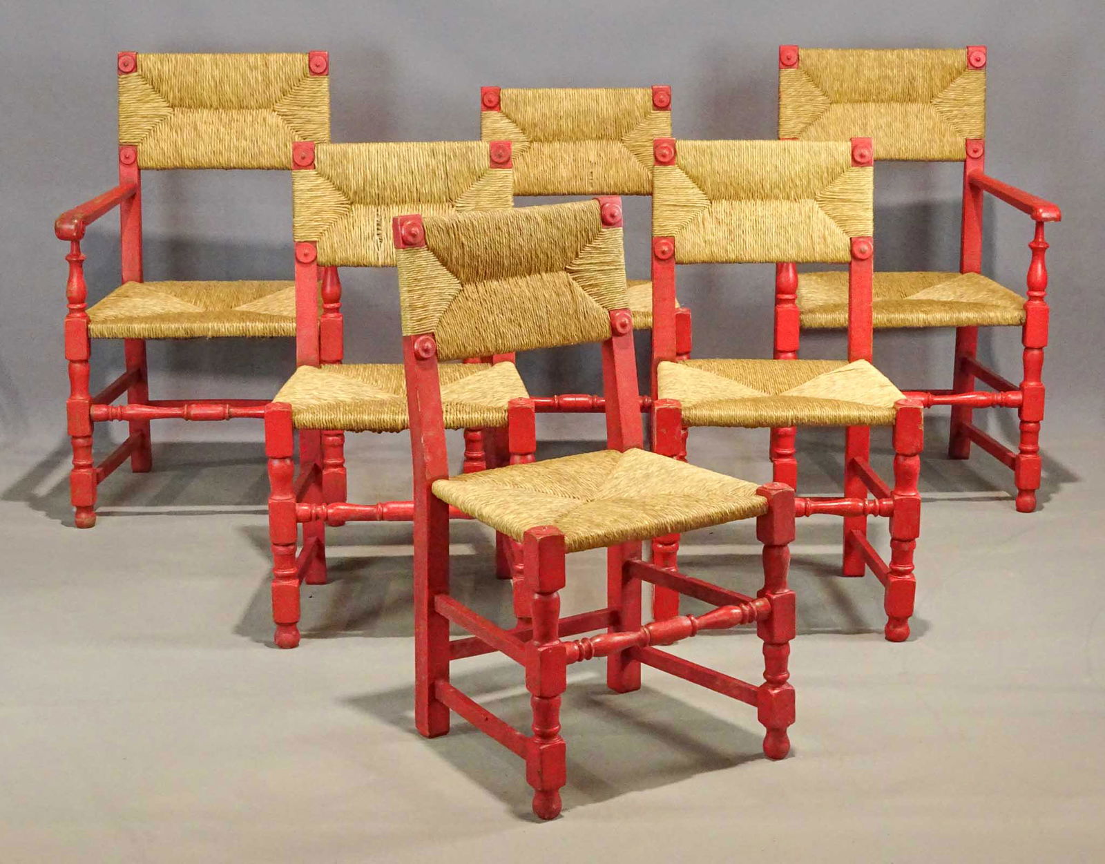 Set of (6) Rush Seat Chairs (1 of 7)