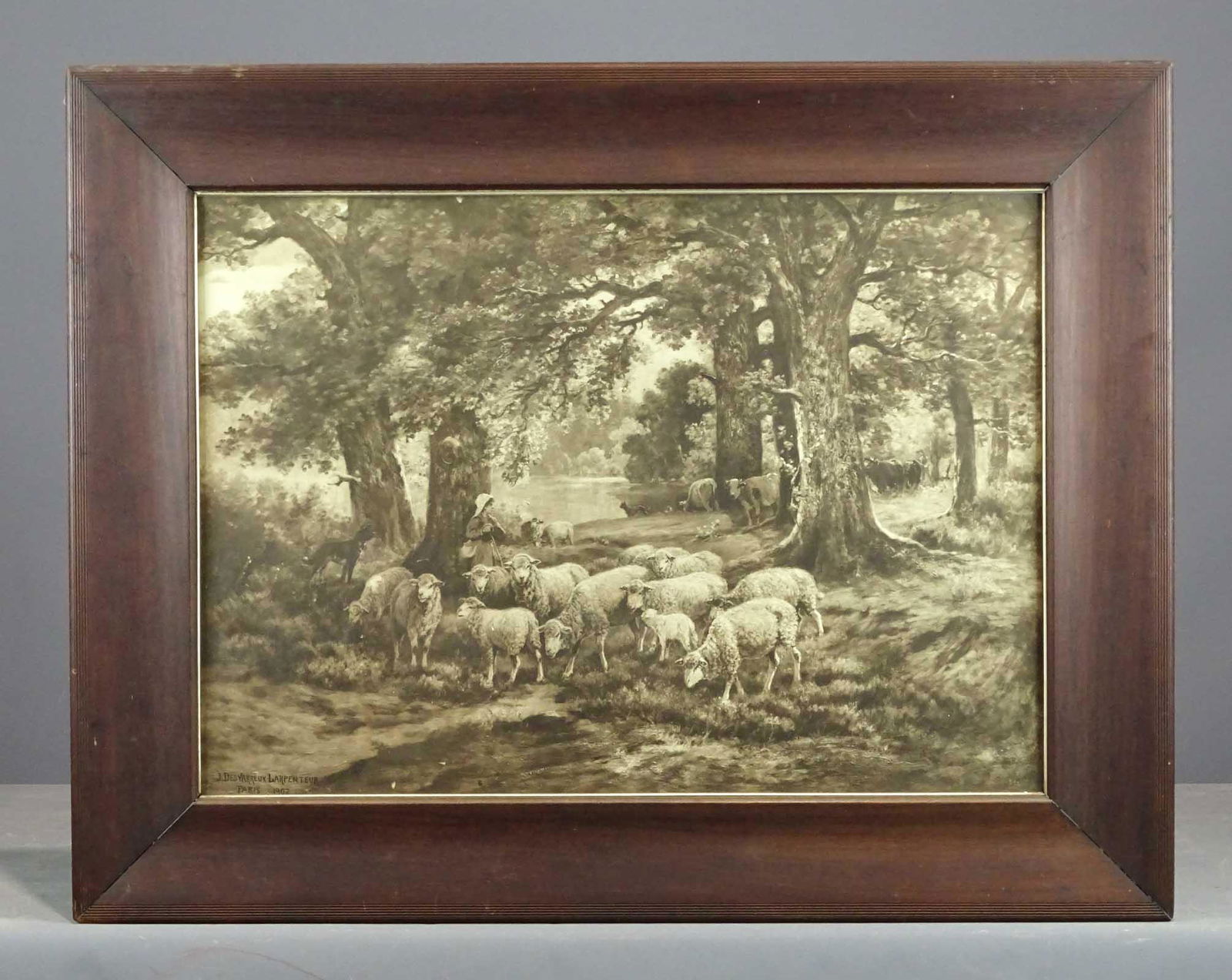 C. 1900's Print with Sheep (1 of 5)