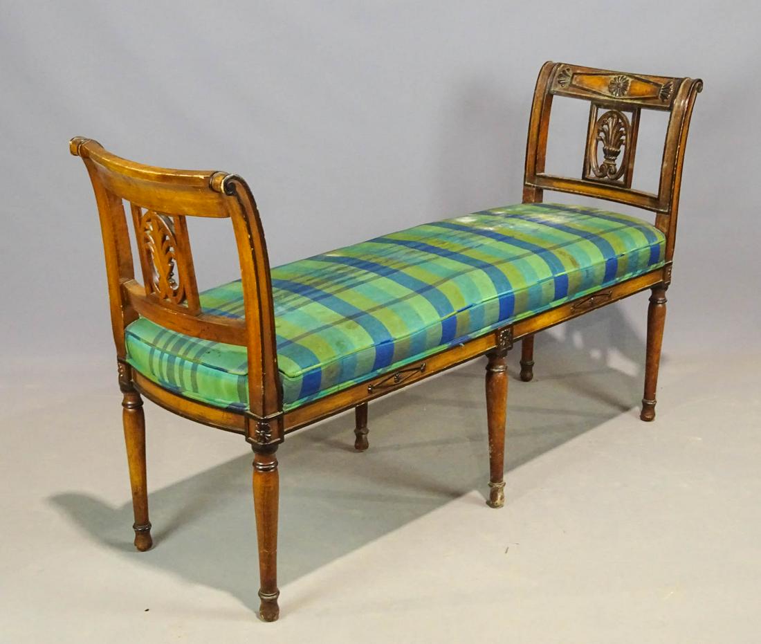 Window Seat: Adams style window seat. 52" x 16" x 31". Upholstery as found.