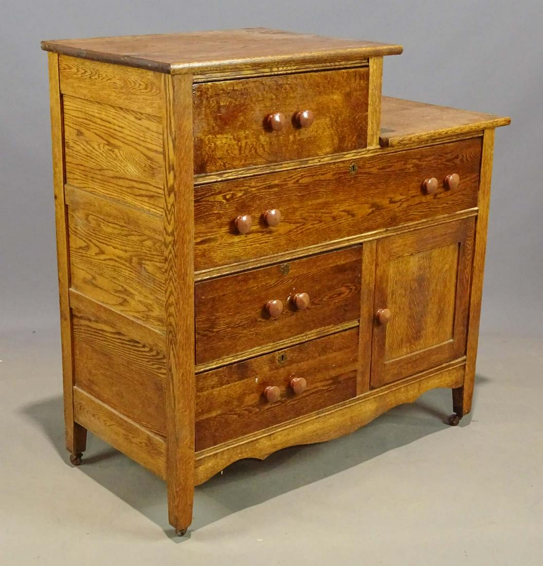Victorian Oak Step Down Dresser (1 of 5)