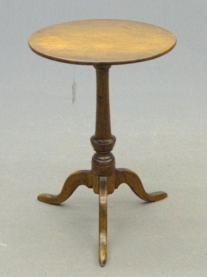 19th c. Candlestand: 19th c. snake leg candlestand. Top 18" Diameter, 26 1/2" Ht.