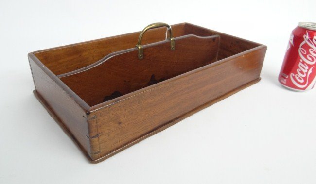 19th c. Knife Box: 19th c. knife box with brass handle. 15' W.