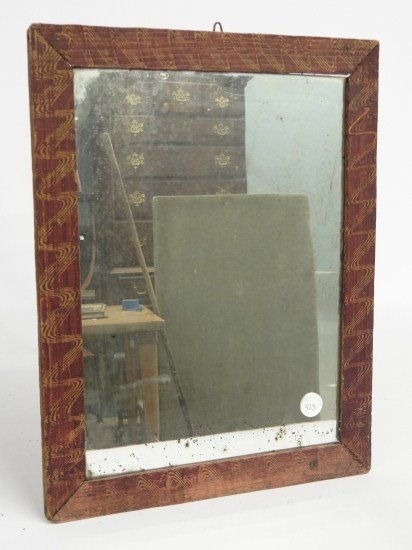 19th c. Mirror: 19th c. grain painted mirror. 14" x 18".