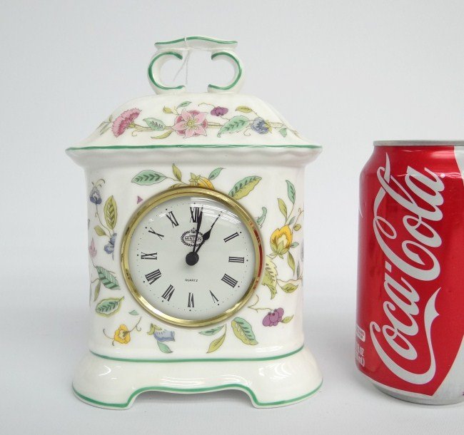 Minton Clock: Contemporary Minton clock. 7 1/4" Ht.