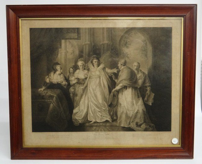 19th c. Shakespeare Print: 19th c. Shakespeare print. Engraved by Robert Thew. Sight 21" x 26".