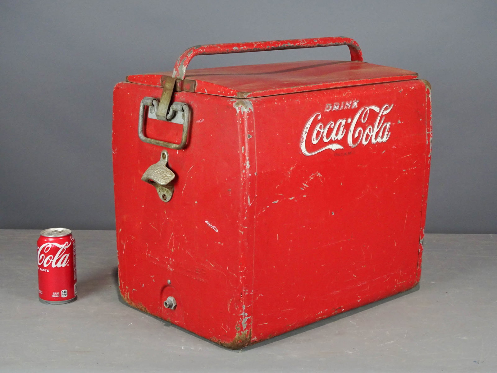 Coca Cola Cooler: Vintage Coca Cola cooler. 18" x 13" x 19".
