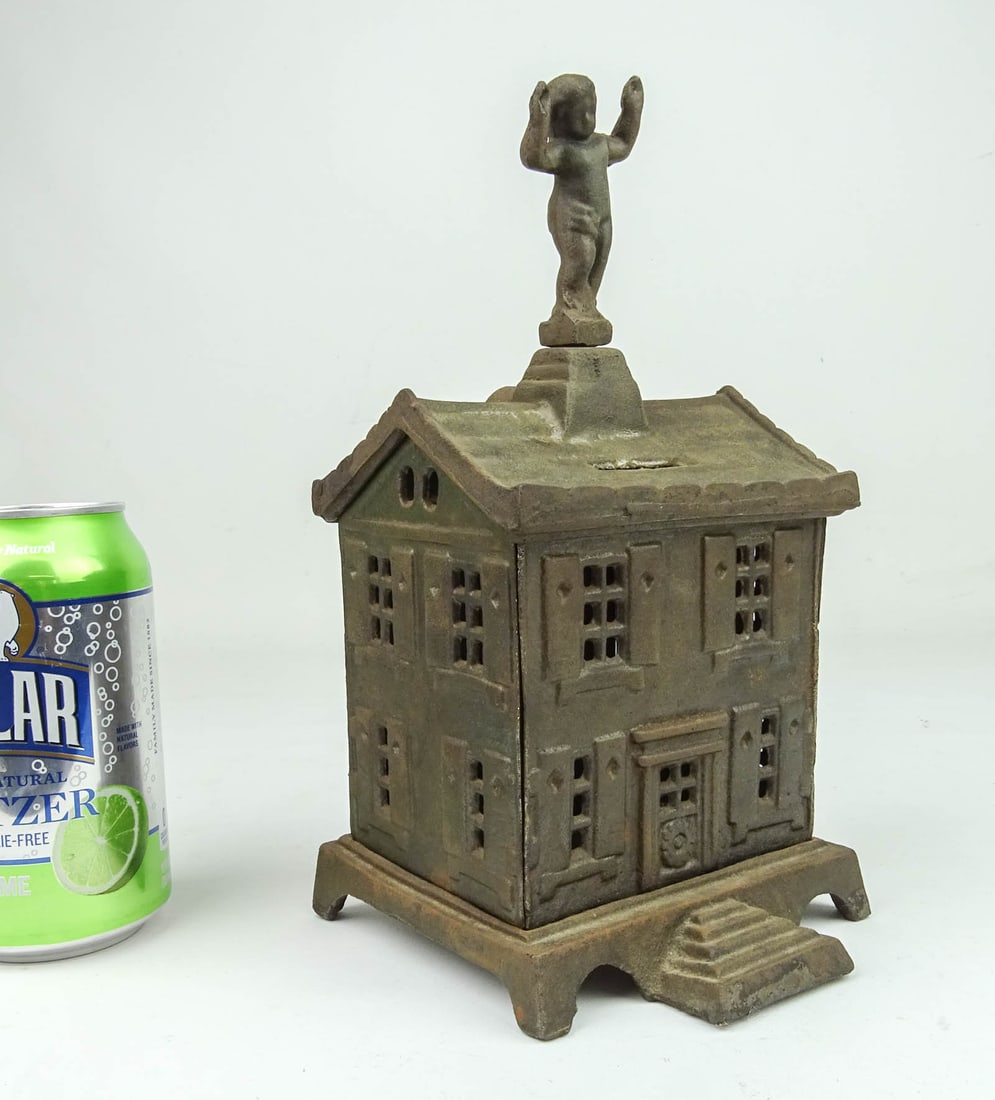 Cast Iron Building Bank Auction