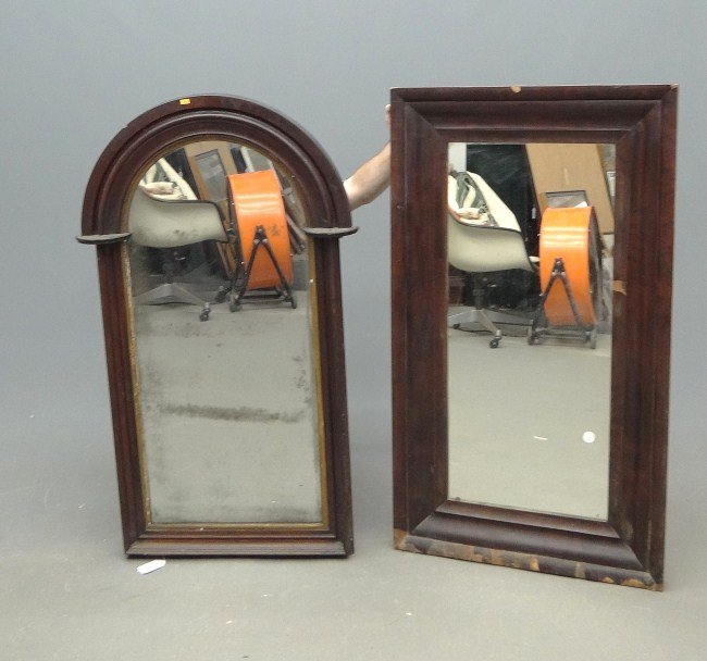 19th c. Ogee Mirror Lot: 19th c. ogee mirror. 26" W 47 1/2" Ht., along with Victorian arched top mirror. 27" x 48".
