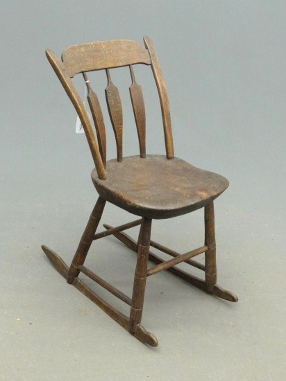 Child's Arrowback Rocking Chair: 19th c. child' s arrowback rocking chair. 28" Overall Ht.