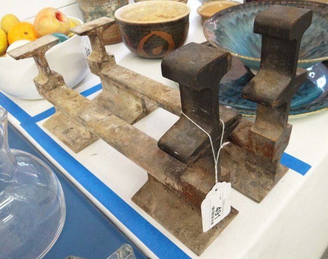 Andirons: Pair modern andirons