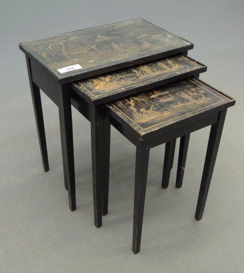 Asian Nesting Tables: Set of three Asian nesting tables.