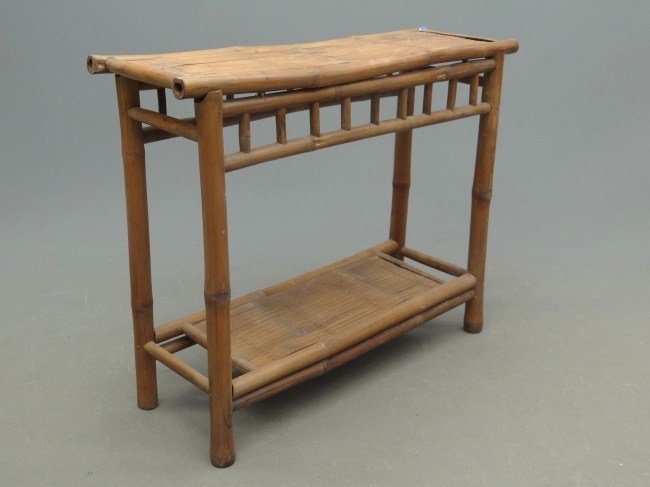 Bamboo Table: Vintage bamboo table. Top 14" x 45", 34" Ht.
