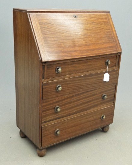Governor Winthrop Style Desk: C. 1940's Governor Winthrop style desk. 31" W 17" D 43" Ht.