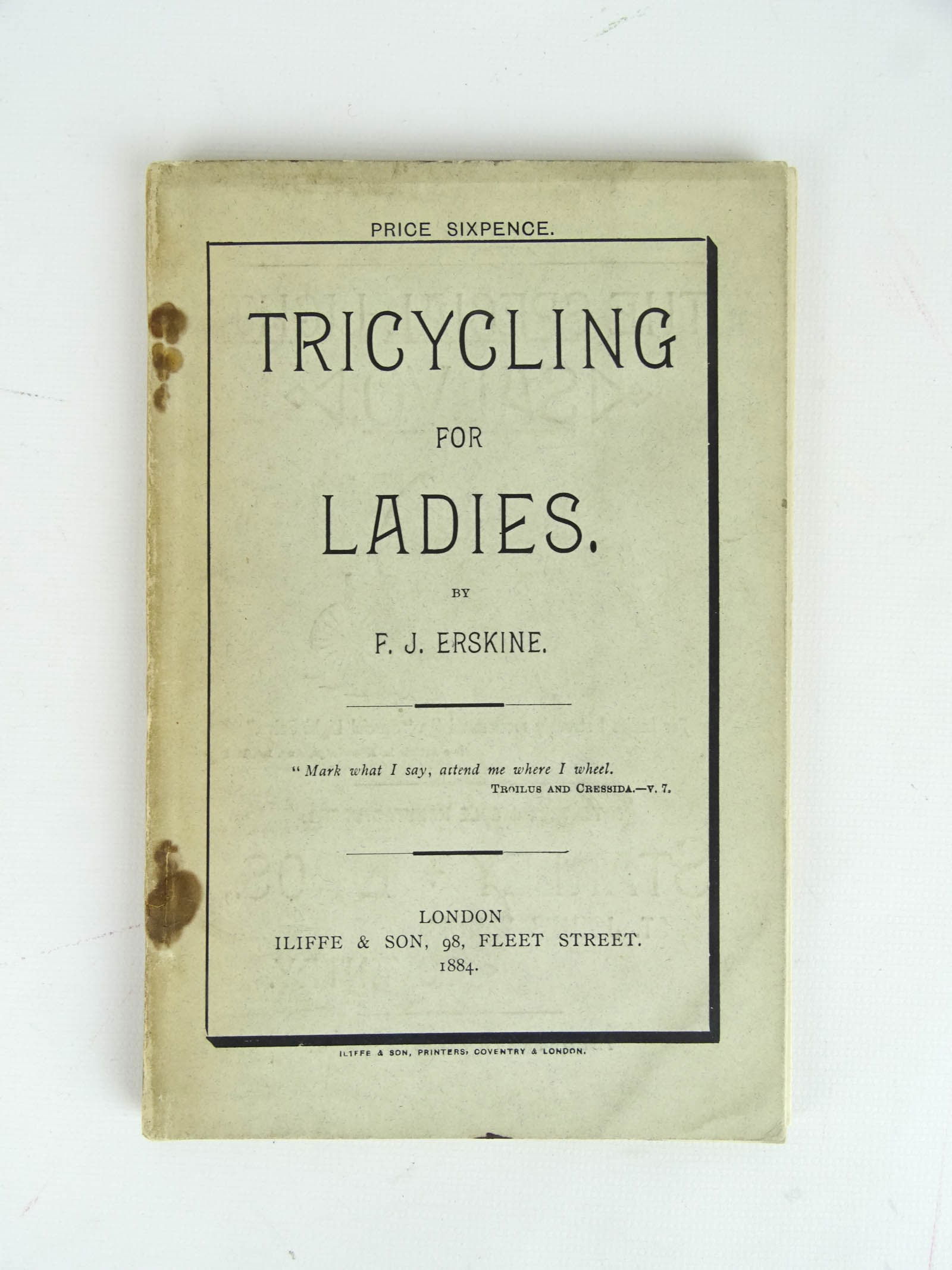 1884 Tricycling For Ladies Catalog Auction