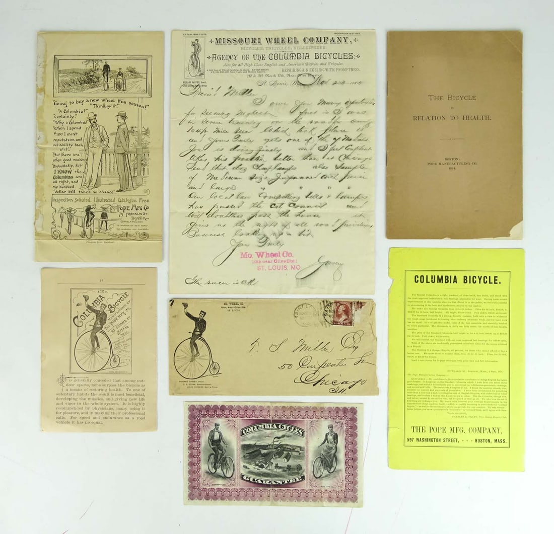 Columbia Ephemera Lot: Lot (6) pieces of Columbia ephemera. Good condition. Ed Berry Collection.