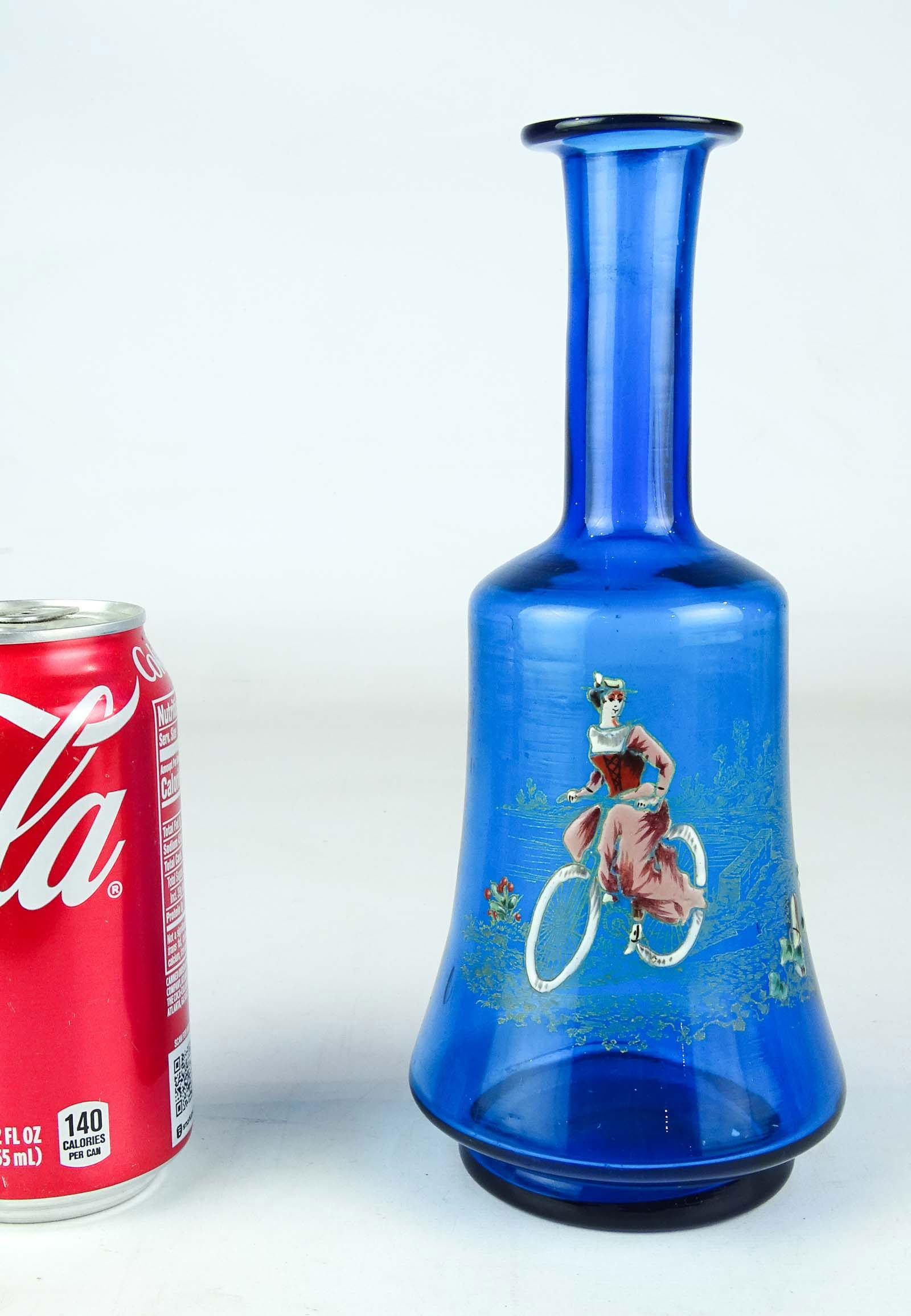 Victorian Bottle with Lady on Safety Bicycle (1 of 6)